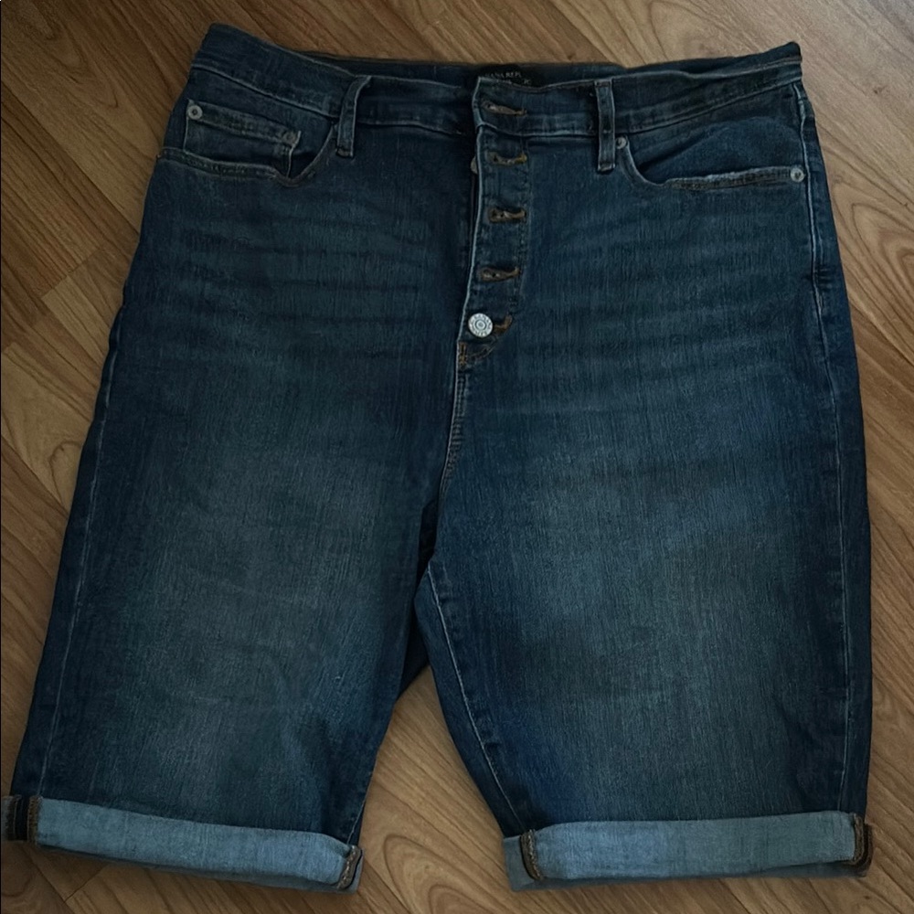 Dark Blue Denim Bermuda  Shorts